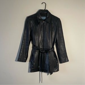 Genuine Black Leather Kenneth Cole Reaction Jacket Size Small